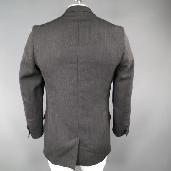 MAISON MARTIN MARGIELA Regular Charcoal Solid Wool Notch Lapel Sport Coat - Picture 6 of 9